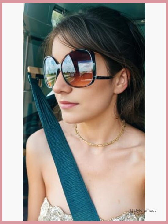 Oversized Square Cat Eye Hybrid Butterfly Fashion Sunglasses with UV400 main image 3
